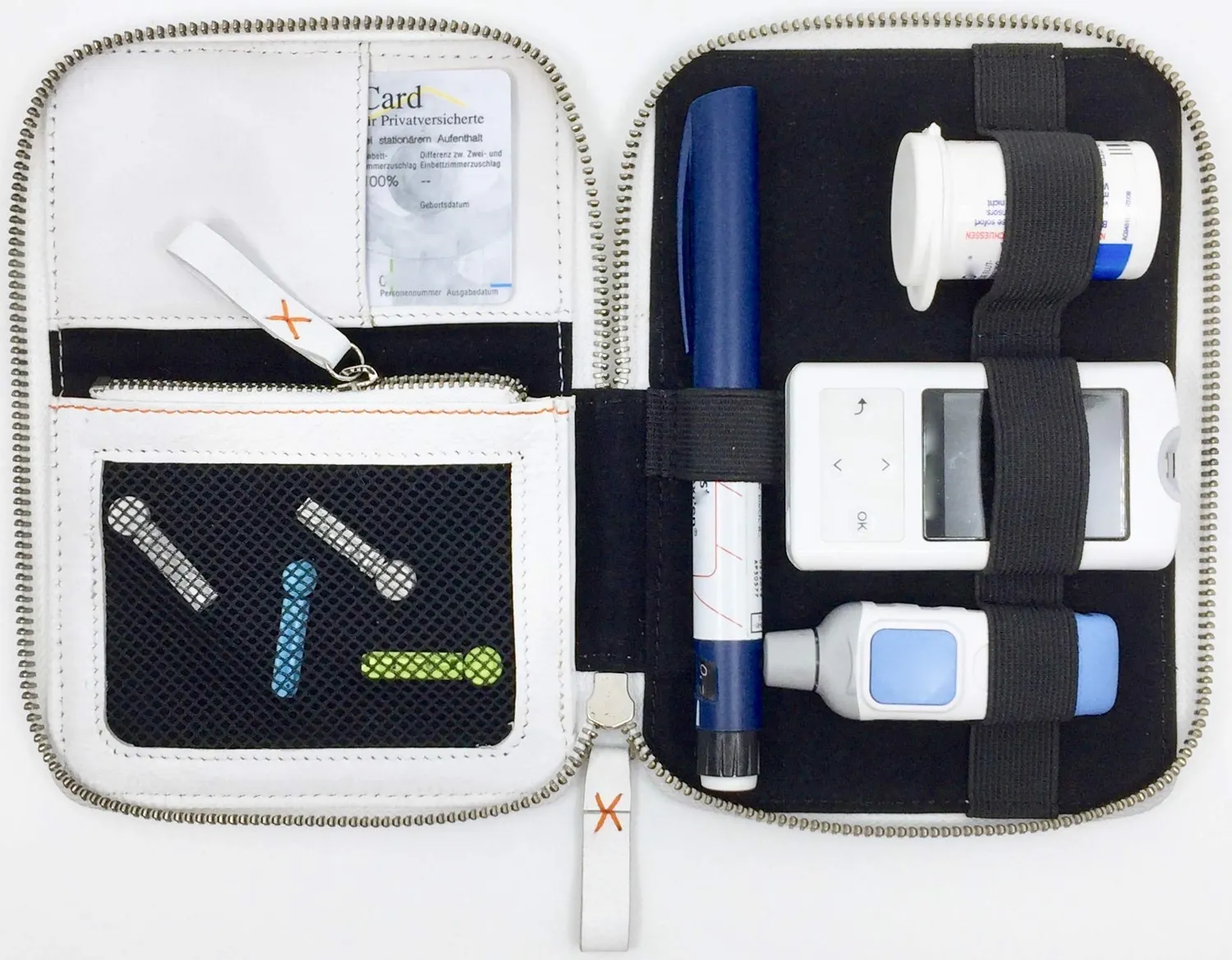 Diabag ONE 101-2 Diabetiker-Tasche Leder Weiß 12 cm