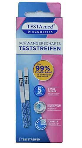 Testa med DIAGNOSTICS Schwangerschaftstest Streifen