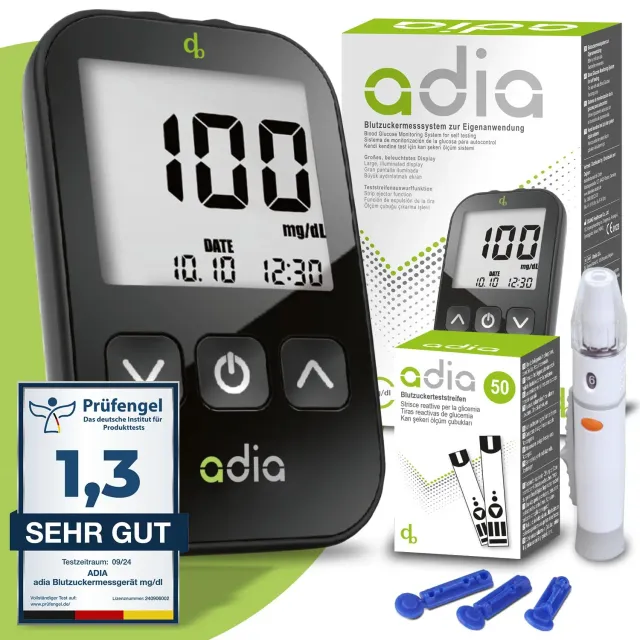adia Blutzuckermessgerät mg/dL Set