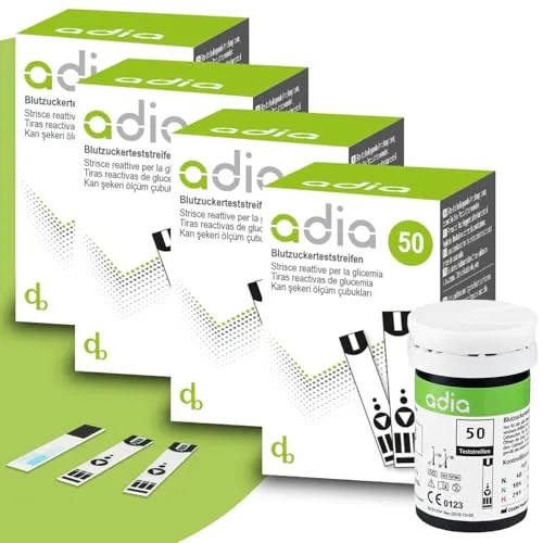 adia Blutzuckerteststreifen 200 Stück ohne Kodieren