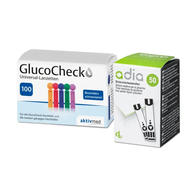 adia Diabetiker Vorteilspack Blutzuckerteststreifen mit Lanzetten