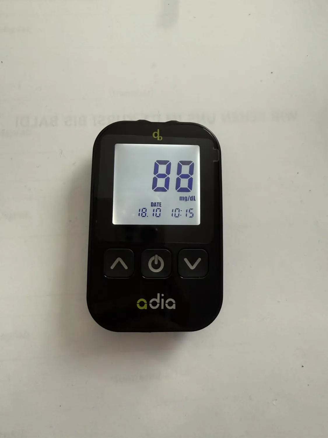 adia Blutzuckermessgerät mmol/L Teststreifen Set für Einsteiger