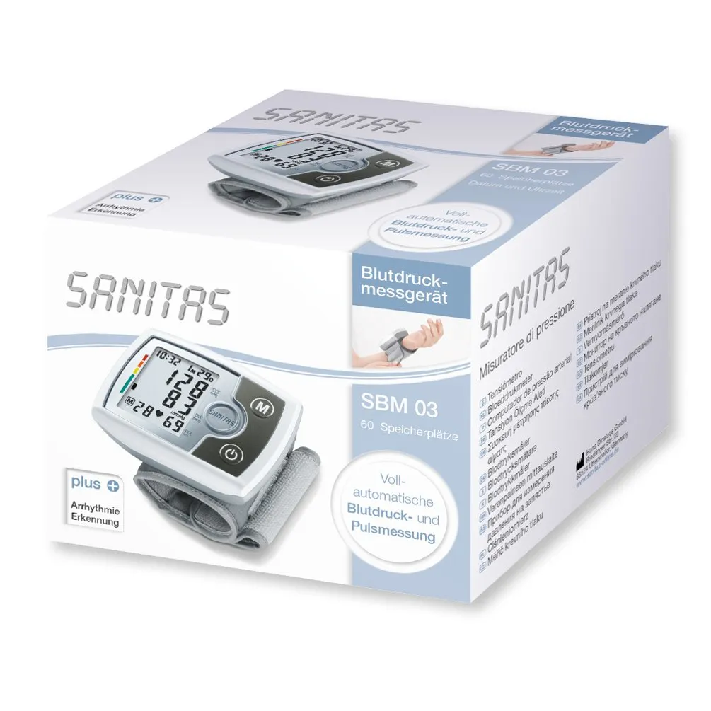 Sanitas 651.21 SBM 03 Handgelenk-Blutdruckmessgerät 60 Speicher