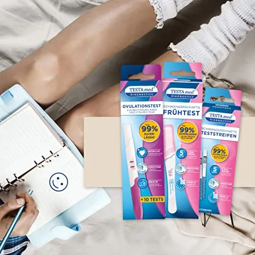 Testa med DIAGNOSTICS Schwangerschaftstest Streifen