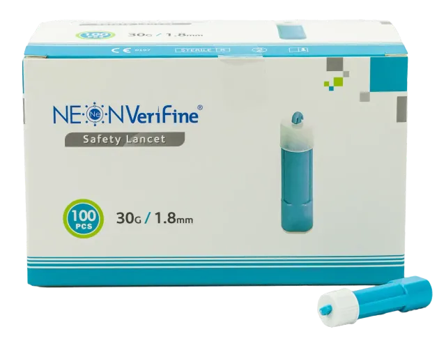 NEON GK+ VeriFine Sicherheitslanzetten druckaktiviert