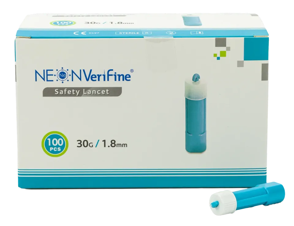 NEON GK+ VeriFine Sicherheitslanzetten druckaktiviert