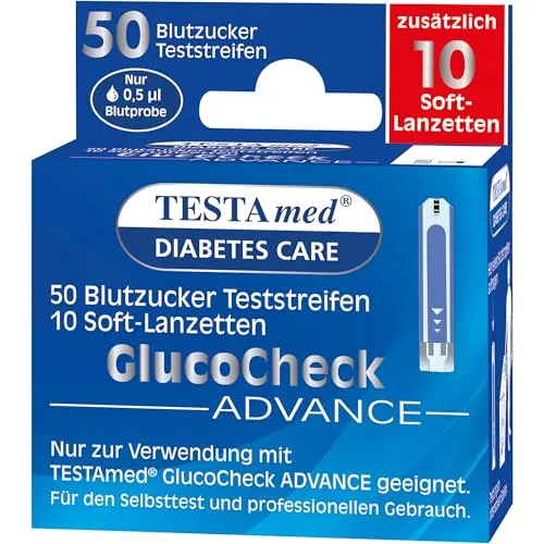 TESTAmed GlucoCheck ADVANCE Blutzuckerteststreifen 60 Stück
