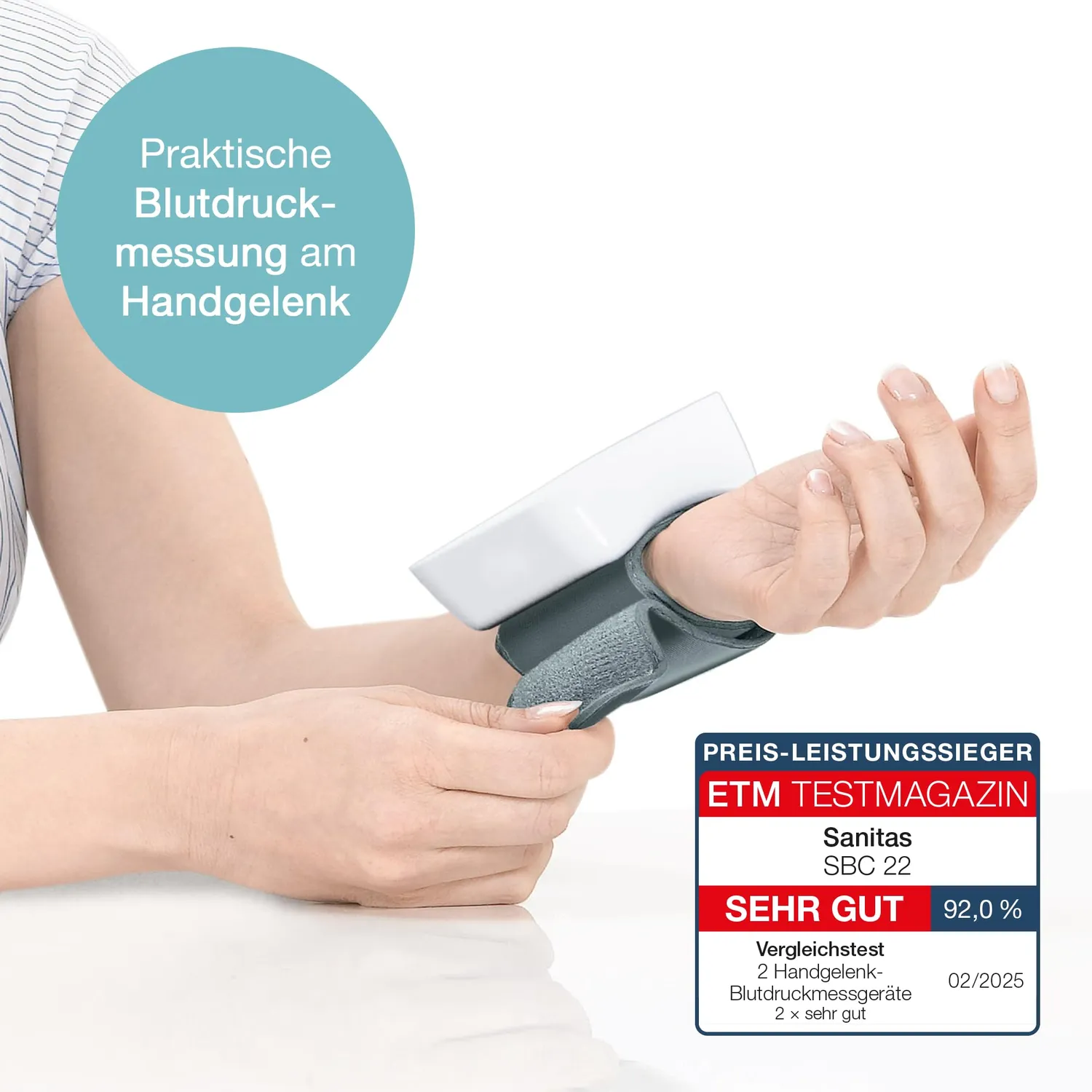 Sanitas SBC 22 Handgelenk-Blutdruckmessgerät mit Arrhythmiewarnung