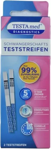 Testa med DIAGNOSTICS Schwangerschaftstest Streifen