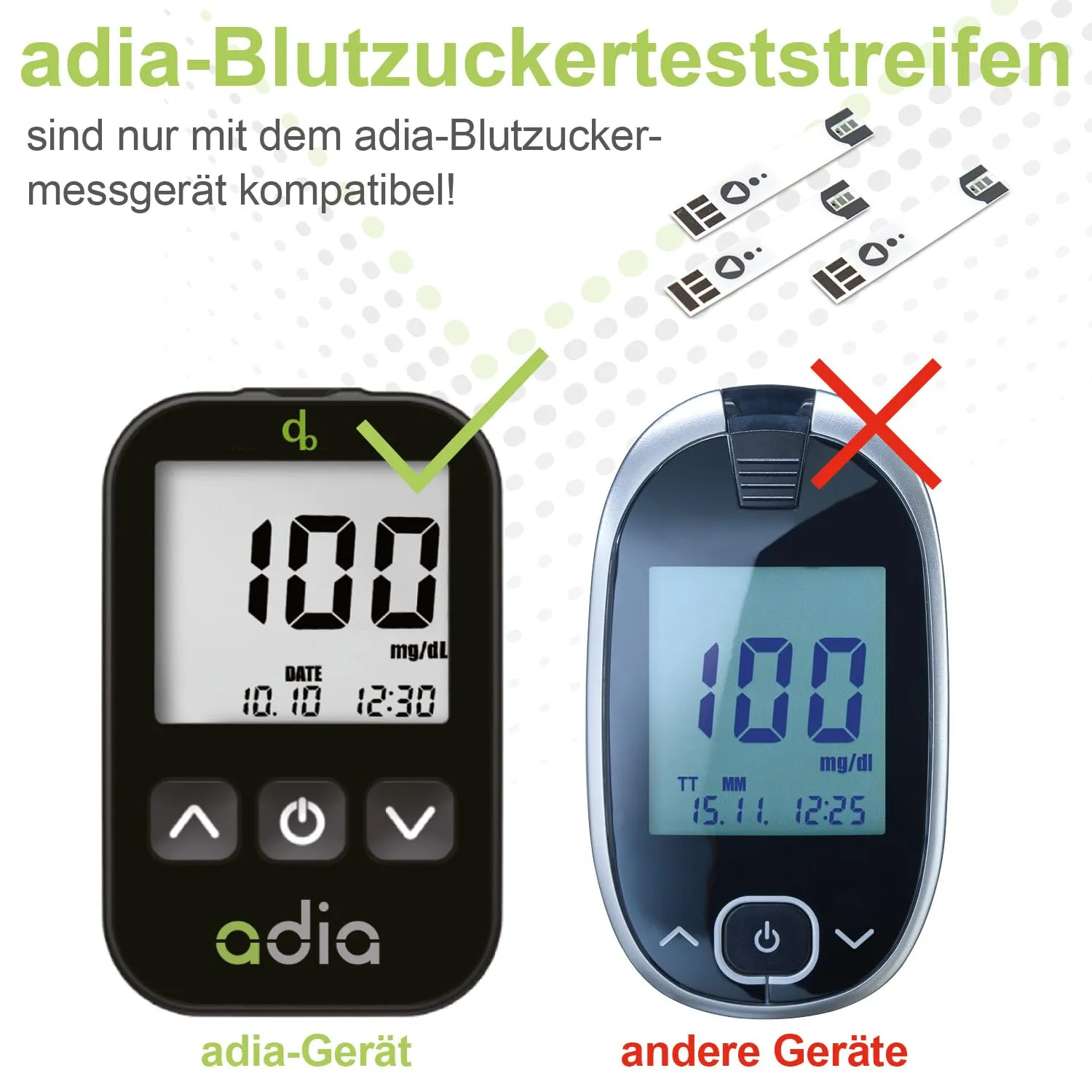 adia Blutzuckerteststreifen 200 Stück ohne Kodieren