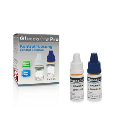 Metrado Gluceofine Pro Kontrolllösung Normal Hoch 2x4 ml