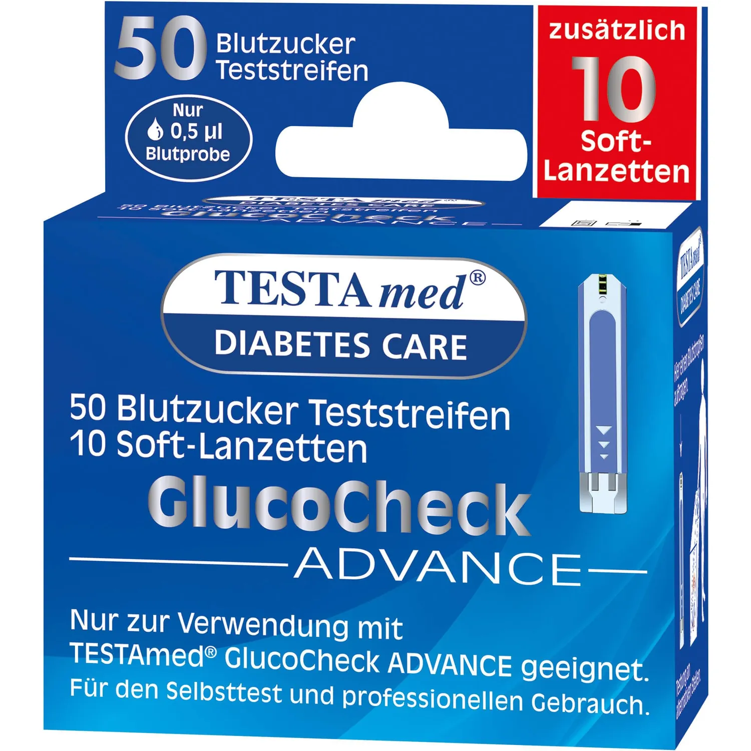 TESTAmed GlucoCheck ADVANCE Blutzuckerteststreifen 60 Stück