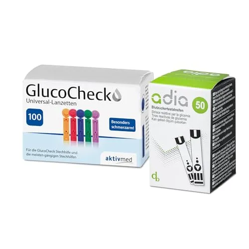 adia Diabetiker Vorteilspack Blutzuckerteststreifen mit Lanzetten