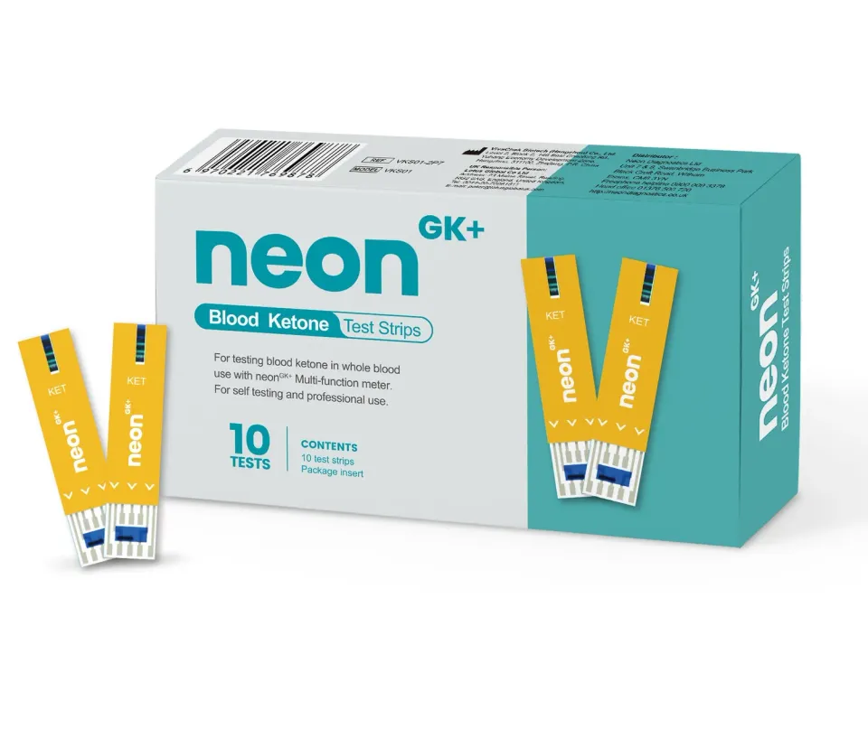 NEON GK+ Keton Teststreifen 10 Stück Folie 10 Sek