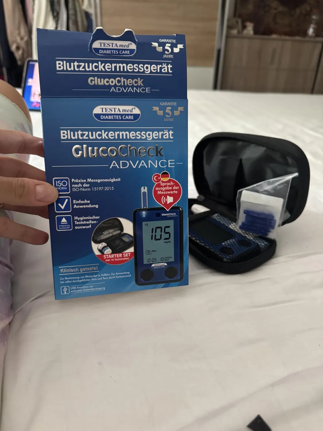 TESTAmed GlucoCheck ADVANCE Blutzuckermessgerät Starter-Set