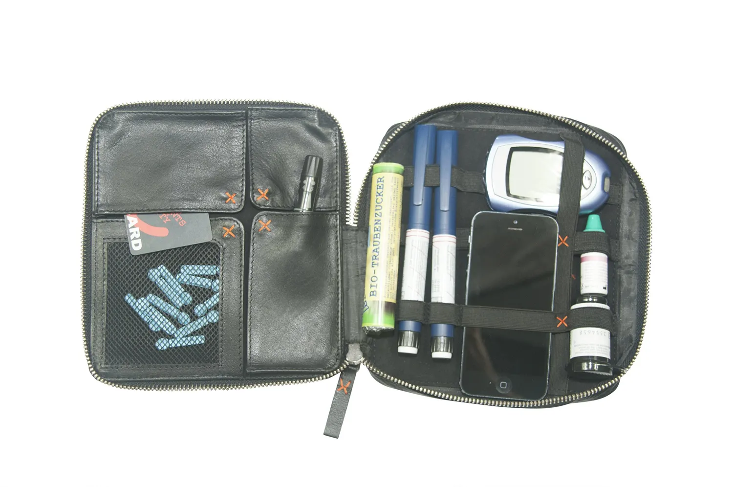 Diabag One XL Diabetikertasche Leder 17x18x3 cm