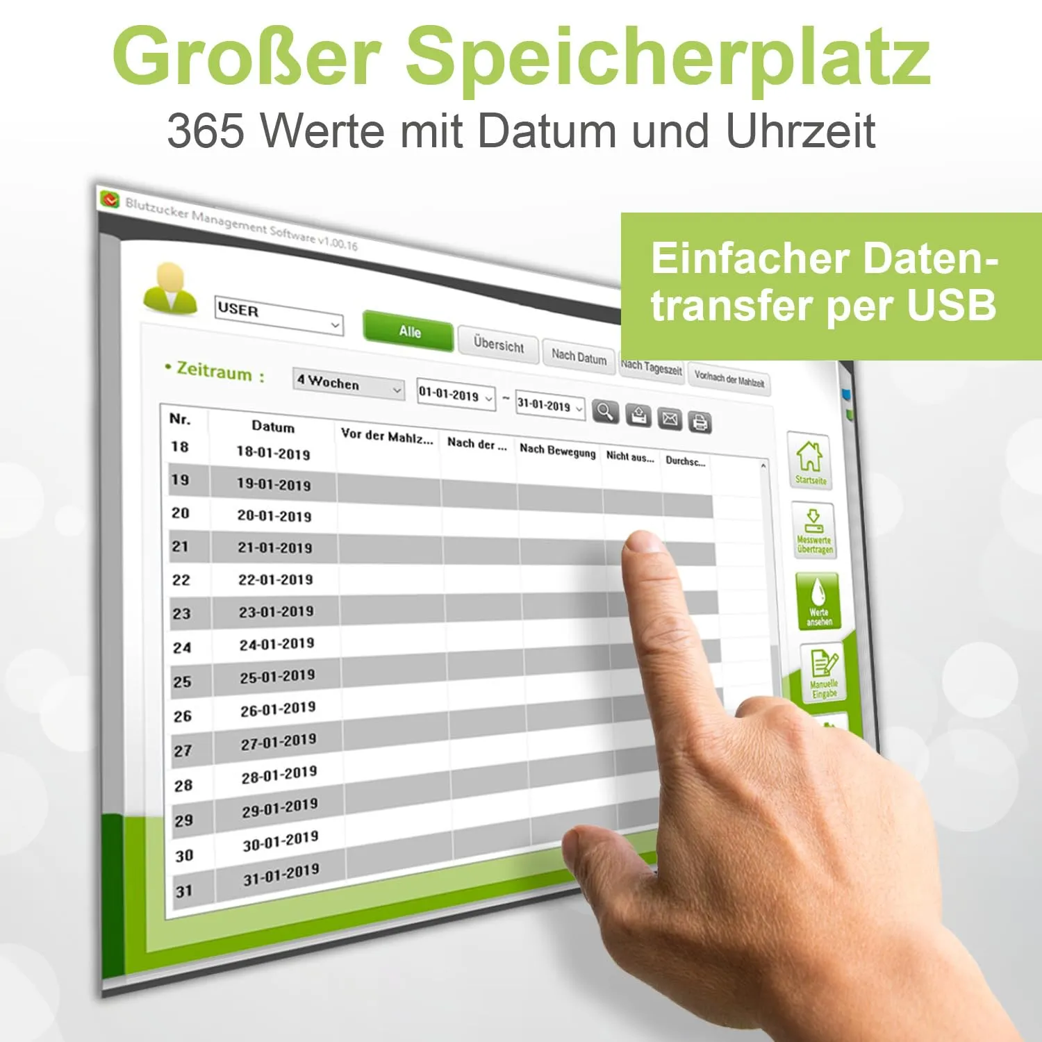 adia Blutzuckermessgerät mg/dL Set