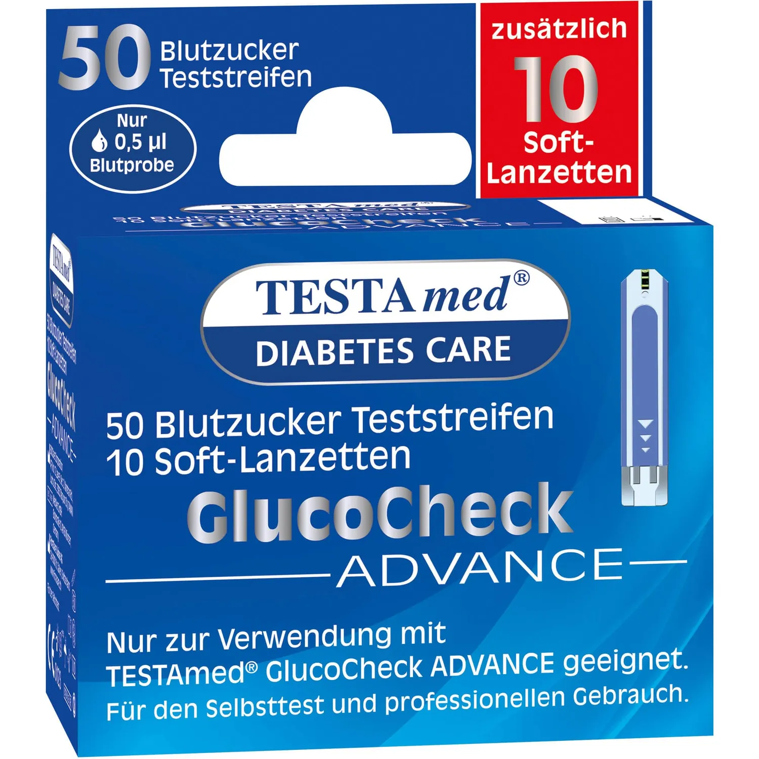 TESTAmed GlucoCheck ADVANCE Blutzuckerteststreifen 60 Stück