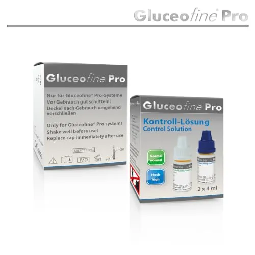 Metrado Gluceofine Pro Kontrolllösung Normal Hoch 2x4 ml